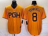 Men's Pittsburgh Pirates #8 Willie Stargell Gold 2023 City Connect Stitched Jersey 1,baseball caps,new era cap wholesale,wholesale hats