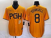 Men's Pittsburgh Pirates #8 Willie Stargell Gold 2023 City Connect Stitched Jersey,baseball caps,new era cap wholesale,wholesale hats
