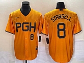Men's Pittsburgh Pirates #8 Willie Stargell Number Gold 2023 City Connect Stitched Jersey 1,baseball caps,new era cap wholesale,wholesale hats
