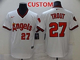 Los Angeles Angels Custom White Throwback Cooperstown Collection Stitched MLB Nike Jersey