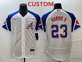 Men's Atlanta Braves Custom White 2023 City Connect Flex Base Stitched Baseball Jersey