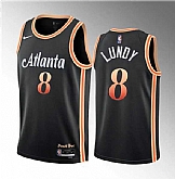 Men's Atlanta Hawks #8 Seth Lundy Black 2023 Draft City Edition Stitched Jersey Dzhi ,baseball caps,new era cap wholesale,wholesale hats