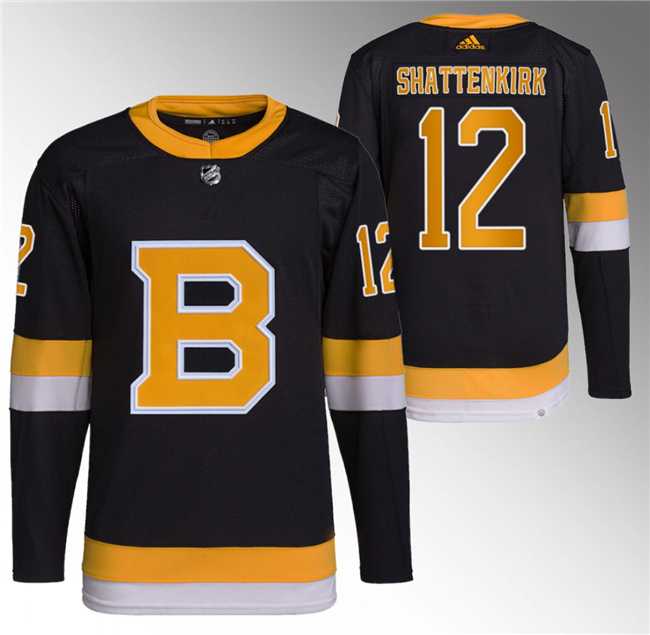 Men's Boston Bruins #12 Kevin Shattenkirk Black Home Breakaway Stitched Jersey