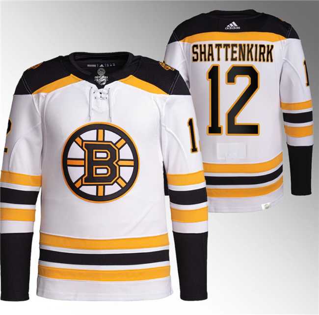 Men's Boston Bruins #12 Kevin Shattenkirk White Stitched Jersey