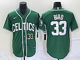 Men's Boston Celtics #33 Larry Bird Number Green Stitched Baseball Jersey,baseball caps,new era cap wholesale,wholesale hats