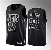 Men's Brooklyn Nets #22 Jalen Wilson Black 2023 Draft Statement Edition Stitched Basketball Jersey Dzhi 