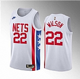 Men's Brooklyn Nets #22 Jalen Wilson White 2023 Draft Classic Edition Stitched Basketball Jersey Dzhi 