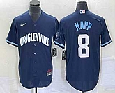 Men's Chicago Cubs #8 Ian Happ Navy City Connect Cool Base Stitched Baseball Jersey,baseball caps,new era cap wholesale,wholesale hats