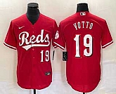 Men's Cincinnati Reds #19 Joey Votto Number Red Cool Base Stitched Baseball Jersey,baseball caps,new era cap wholesale,wholesale hats
