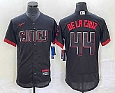 Men's Cincinnati Reds #44 Elly De La Cruz Black 2023 City Connect Flex Base Stitched Baseball Jersey,baseball caps,new era cap wholesale,wholesale hats