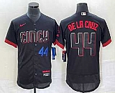 Men's Cincinnati Reds #44 Elly De La Cruz Number Black 2023 City Connect Flex Base Stitched Baseball Jersey1,baseball caps,new era cap wholesale,wholesale hats