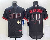 Men's Cincinnati Reds #44 Elly De La Cruz Number Black 2023 City Connect Flex Base Stitched Baseball Jersey2,baseball caps,new era cap wholesale,wholesale hats