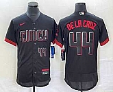 Men's Cincinnati Reds #44 Elly De La Cruz Number Black 2023 City Connect Flex Base Stitched Baseball Jersey3,baseball caps,new era cap wholesale,wholesale hats
