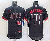 Men's Cincinnati Reds #44 Elly De La Cruz Number Black 2023 City Connect Flex Base Stitched Baseball Jersey4,baseball caps,new era cap wholesale,wholesale hats