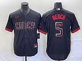 Men's Cincinnati Reds #5 Johnny Bench Black 2023 City Connect Cool Base Stitched Baseball Jersey,baseball caps,new era cap wholesale,wholesale hats