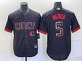 Men's Cincinnati Reds #5 Johnny Bench Black 2023 City Connect Cool Base Stitched Baseball Jersey1,baseball caps,new era cap wholesale,wholesale hats