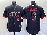 Men's Cincinnati Reds #5 Johnny Bench Number Black 2023 City Connect Cool Base Stitched Baseball Jersey1,baseball caps,new era cap wholesale,wholesale hats