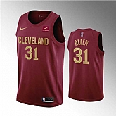 Men's Cleveland Cavaliers #31 Jarrett Allen Wine Icon Edition Stitched Basketball Jersey Dzhi,baseball caps,new era cap wholesale,wholesale hats