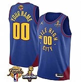 Men's Denver Nuggets Active Player Custom Blue 2023 Nuggets Champions Patch And Finals Patch Statemenr Edition Stitched Basketball Jersey