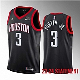 Men's Houston Rockets #3 Kevin Porter Jr. Black 2023 Statement Edition Stitched Basketball Jersey Dzhi ,baseball caps,new era cap wholesale,wholesale hats