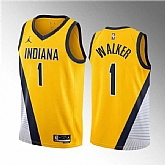 Men's Indiana Pacers #1 Jarace Walker Yellow 2023 Draft Statement Edition Stitched Basketball Jersey Dzhi ,baseball caps,new era cap wholesale,wholesale hats