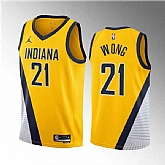 Men's Indiana Pacers #21 Isaiah Wong Yellow 2023 Draft Statement Edition Stitched Basketball Jersey Dzhi ,baseball caps,new era cap wholesale,wholesale hats