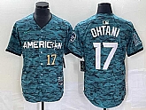 Men's Los Angeles Angels #17 Shohei Ohtani Number Teal 2023 All Star Cool Base Stitched Jersey,baseball caps,new era cap wholesale,wholesale hats