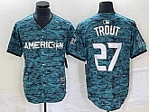 Men's Los Angeles Angels #27 Mike Trout Teal 2023 All Star Cool Base Stitched Jersey,baseball caps,new era cap wholesale,wholesale hats