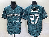 Men's Los Angeles Angels #27 Mike Trout Teal 2023 All Star Cool Base Stitched Jersey1