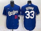 Men's Los Angeles Dodgers #33 James Outman Number Blue Cool Base Stitched Jersey,baseball caps,new era cap wholesale,wholesale hats