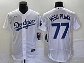 Men's Los Angeles Dodgers #77 Peso Pluma White Stitched Flex Base Nike Jersey,baseball caps,new era cap wholesale,wholesale hats