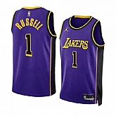 Men's Los Angeles Lakers #1 Russell Purple Stitched Basketball Jersey Dzhi Dzhi,baseball caps,new era cap wholesale,wholesale hats