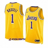 Men's Los Angeles Lakers #1 Russell Yellow Stitched Basketball Jersey Dzhi Dzhi,baseball caps,new era cap wholesale,wholesale hats