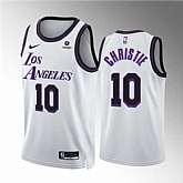 Men's Los Angeles Lakers #10 Max Christie White City Edition Stitched Basketball Jersey Dzhi,baseball caps,new era cap wholesale,wholesale hats