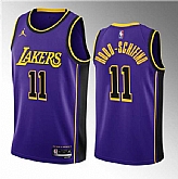 Men's Los Angeles Lakers #11 Jalen Hood-Schifino Purple 2023 Draft Statement Edition Stitched Basketball Jersey Dzhi ,baseball caps,new era cap wholesale,wholesale hats
