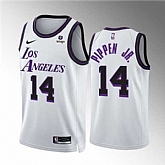 Men's Los Angeles Lakers #14 Scottie Pippen Jr. White City Edition Stitched Basketball Jersey Dzhi,baseball caps,new era cap wholesale,wholesale hats