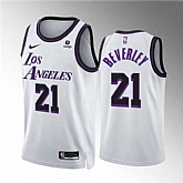 Men's Los Angeles Lakers #21 Patrick Beverley White City Edition Stitched Basketball Jersey Dzhi