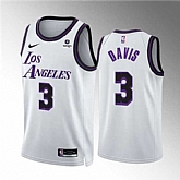 Men's Los Angeles Lakers #3 Anthony Davis White City Edition Stitched Basketball Jersey Dzhi,baseball caps,new era cap wholesale,wholesale hats