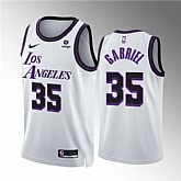 Men's Los Angeles Lakers #35 Wenyen Gabriel White City Edition Stitched Basketball Jersey Dzhi