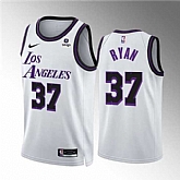 Men's Los Angeles Lakers #37 Matt Ryan White City Edition Stitched Basketball Jersey Dzhi