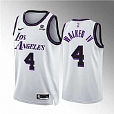 Men's Los Angeles Lakers #4 Walker IV White City Edition Stitched Basketball Jersey Dzhi,baseball caps,new era cap wholesale,wholesale hats