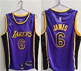 Men's Los Angeles Lakers #6 LeBron James Purple Stitched Basketball Jersey,baseball caps,new era cap wholesale,wholesale hats