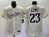Men's Minnesota Twins #23 Royce Lewis Cream Flex Base Stitched Baseball Jersey,baseball caps,new era cap wholesale,wholesale hats