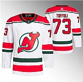 Men's New Jersey Devils #73 Tyler Toffoli White Stitched Jersey