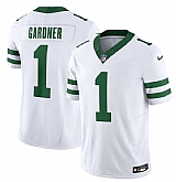 Men's New York Jets #1 Ahmad Sauce Gardner White 2023 F.U.S.E. Vapor Limited Throwback Stitched Football Jersey,baseball caps,new era cap wholesale,wholesale hats
