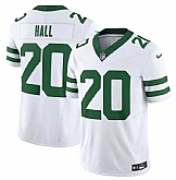 Men's New York Jets #20 Breece Hall White 2023 F.U.S.E. Vapor Limited Throwback Stitched Football Jersey,baseball caps,new era cap wholesale,wholesale hats