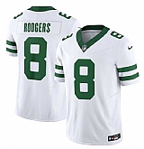 Men's New York Jets #8 Aaron Rodgers White 2023 F.U.S.E. Vapor Limited Throwback Stitched Football Jersey,baseball caps,new era cap wholesale,wholesale hats