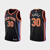 Men's New York Knicks #30 Julius Randle Black City Edition Stitched Basketball Jersey Dzhi