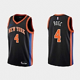 Men's New York Knicks #4 Derick Rose Black City Edition Stitched Basketball Jersey Dzhi