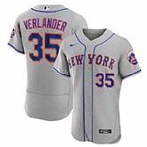 Men's New York Mets #35 Justin Verlander Gray Flex Base Stitched Jersey Dzhi